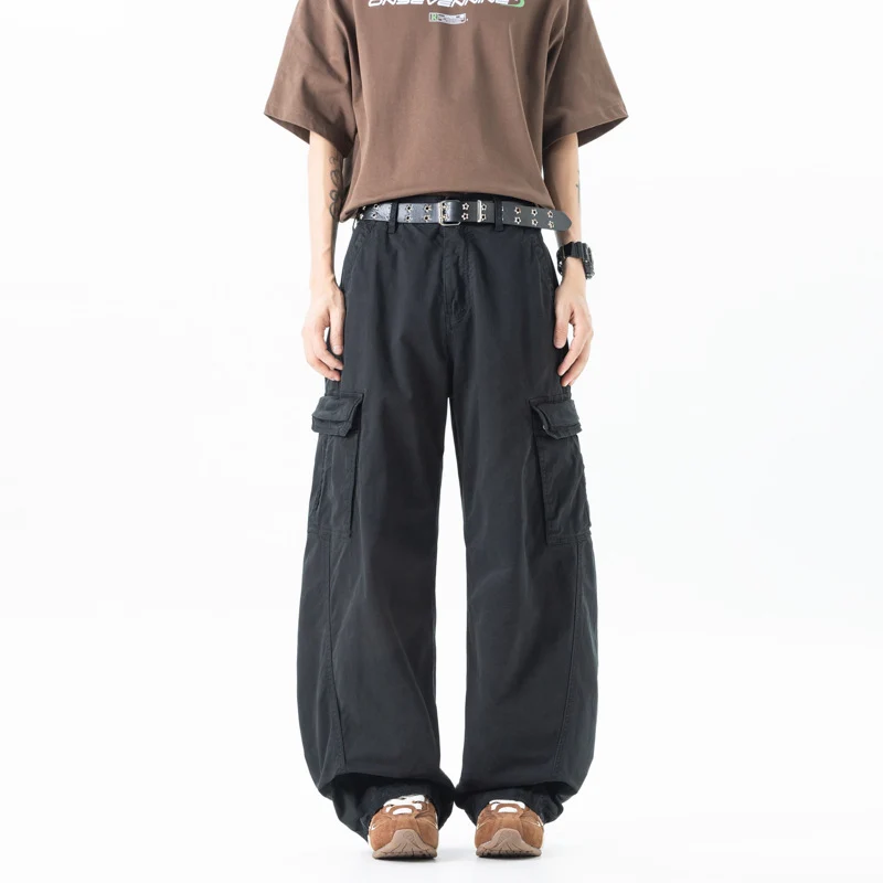 Herren Weite Utility-Cargohose mit elastischem Rückbund und Mehrfachtaschen Drune