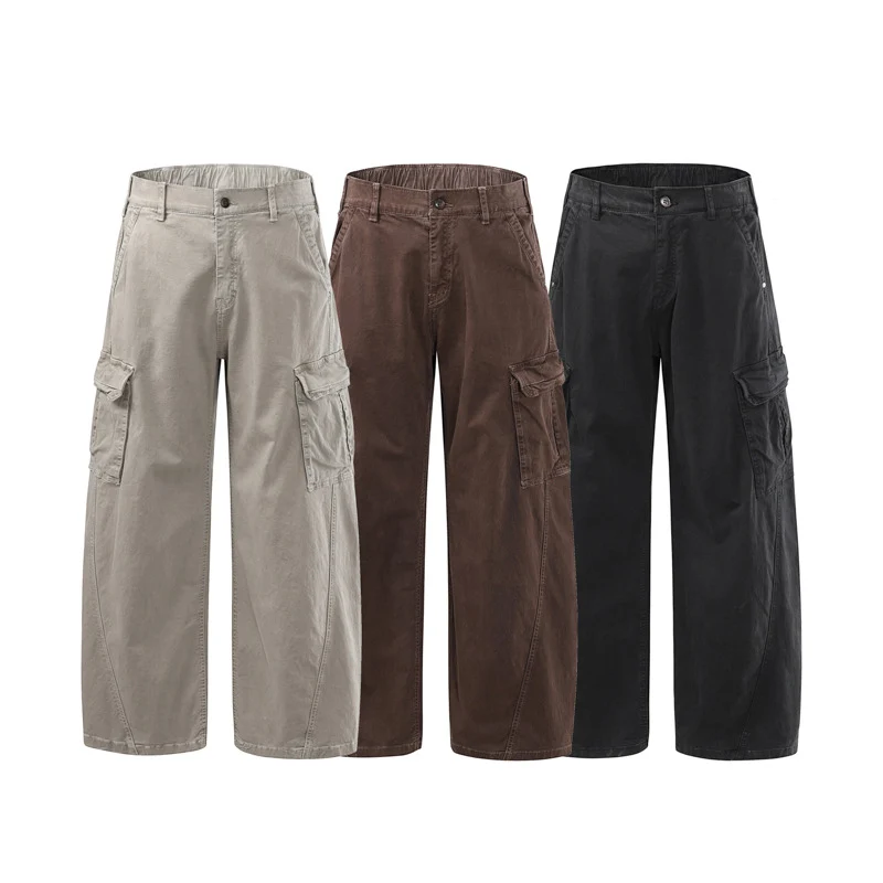 Herren Weite Utility-Cargohose mit elastischem Rückbund und Mehrfachtaschen Drune