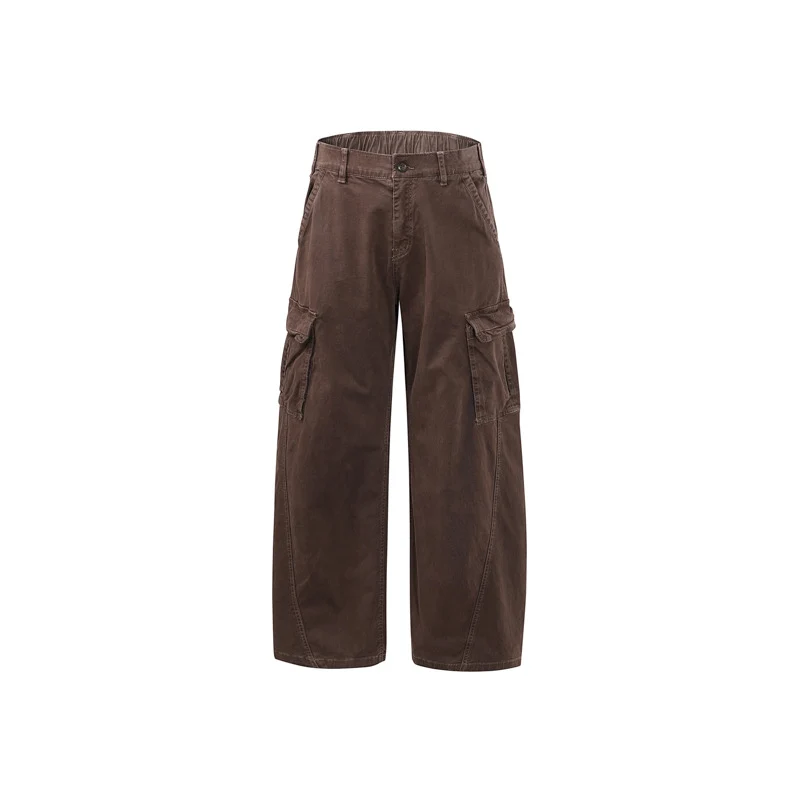 Herren Weite Utility-Cargohose mit elastischem Rückbund und Mehrfachtaschen Drune
