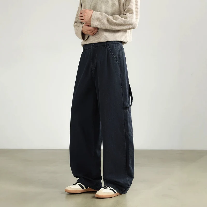 Herren Weite Utility-Cargohose mit elastischem Bund und geradem Bein Drune