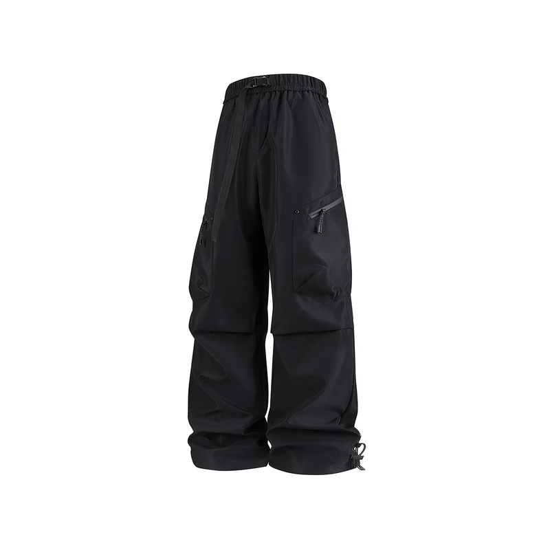 Herren Weite Utility‑Cargohose mit elastischem Bund, Reißverschluss‑Taschen und verstellbarem Saum Drune