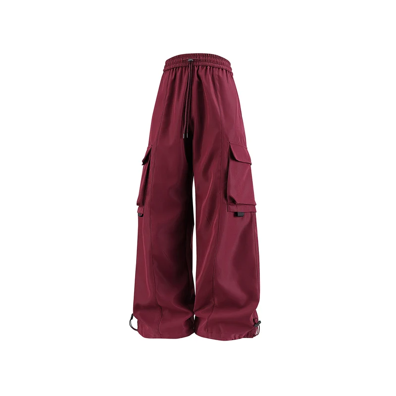 Herren weite Utility‑Cargohose im Baggy‑Cut mit Tunnelzugbund, großen Klappentaschen und verstellbarem Beinabschluss Drune