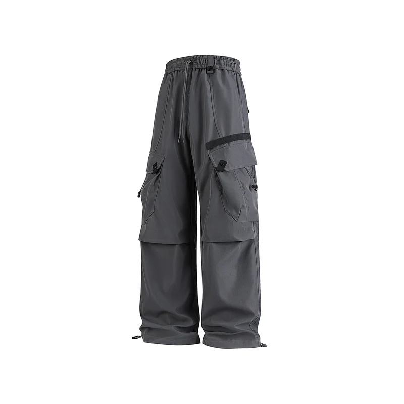 Herren Weite Utility-Cargo-Hose mit Tunnelzugbund, Multifachtaschen und verstellbaren Beinabschlüssen Drune