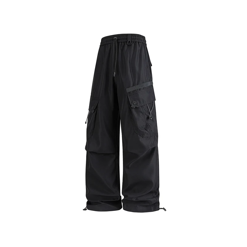 Herren Weite Utility-Cargo-Hose mit Tunnelzugbund, Multifachtaschen und verstellbaren Beinabschlüssen Drune