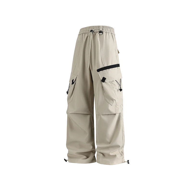 Herren Weite Utility-Cargo-Hose mit Tunnelzugbund, Multifachtaschen und verstellbaren Beinabschlüssen Drune
