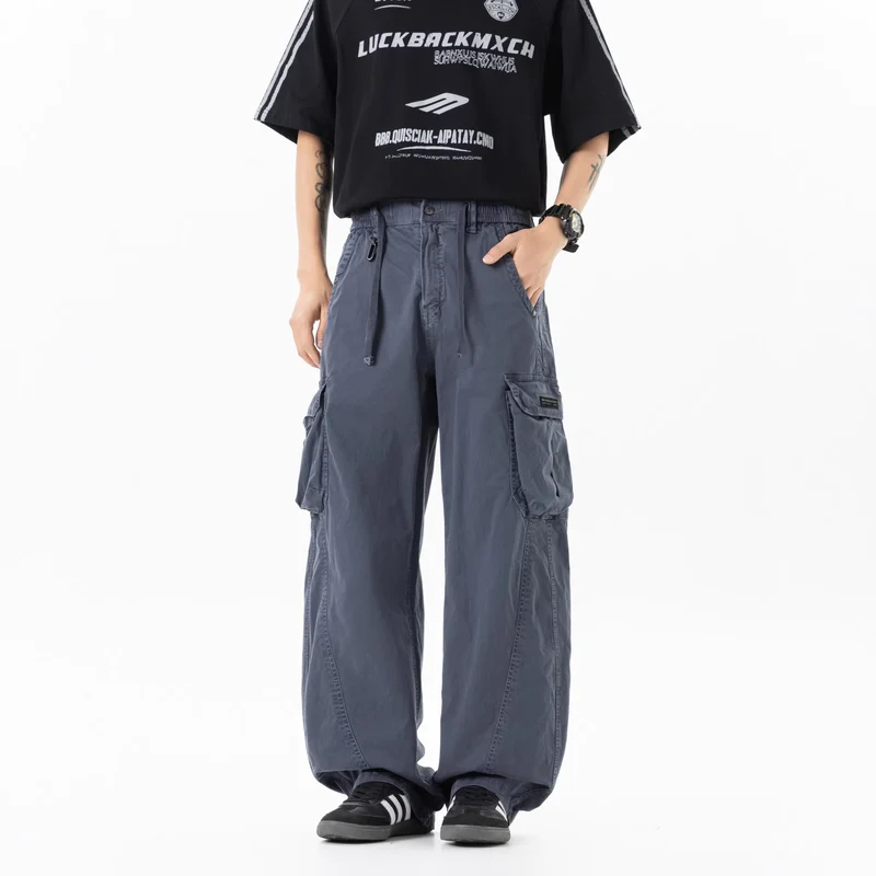 Herren Weite Utility-Cargo-Bermuda mit Elastikbund und Multifachtaschen Drune