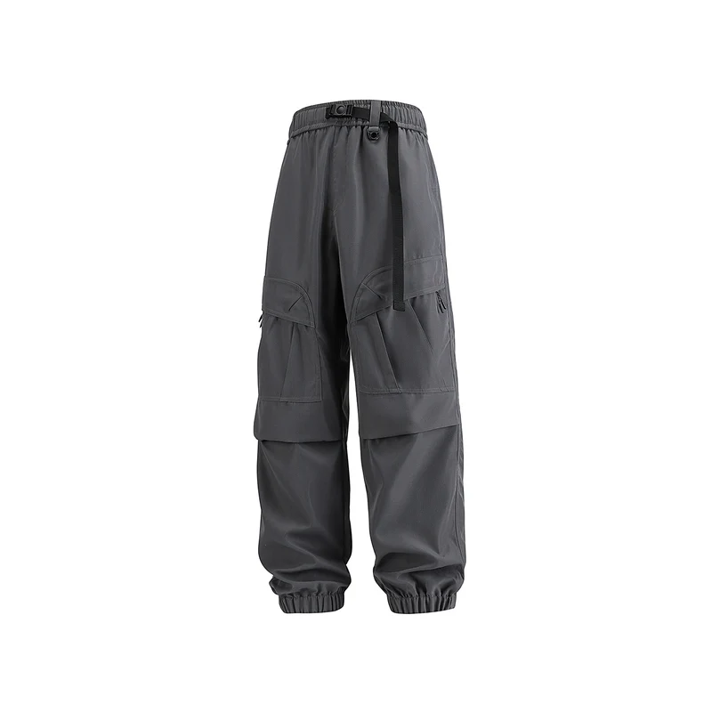 Herren Weite technische Cargo-Joggerhose mit elastischem Tunnelzugbund und Mehrfachtaschen Drune