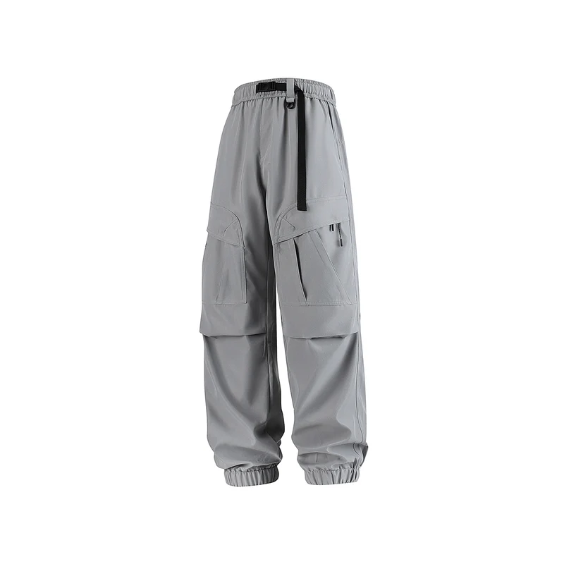 Herren Weite technische Cargo-Joggerhose mit elastischem Tunnelzugbund und Mehrfachtaschen Drune