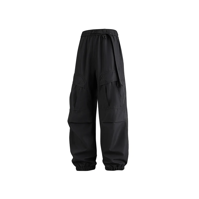 Herren Weite technische Cargo-Joggerhose mit elastischem Tunnelzugbund und Mehrfachtaschen Drune