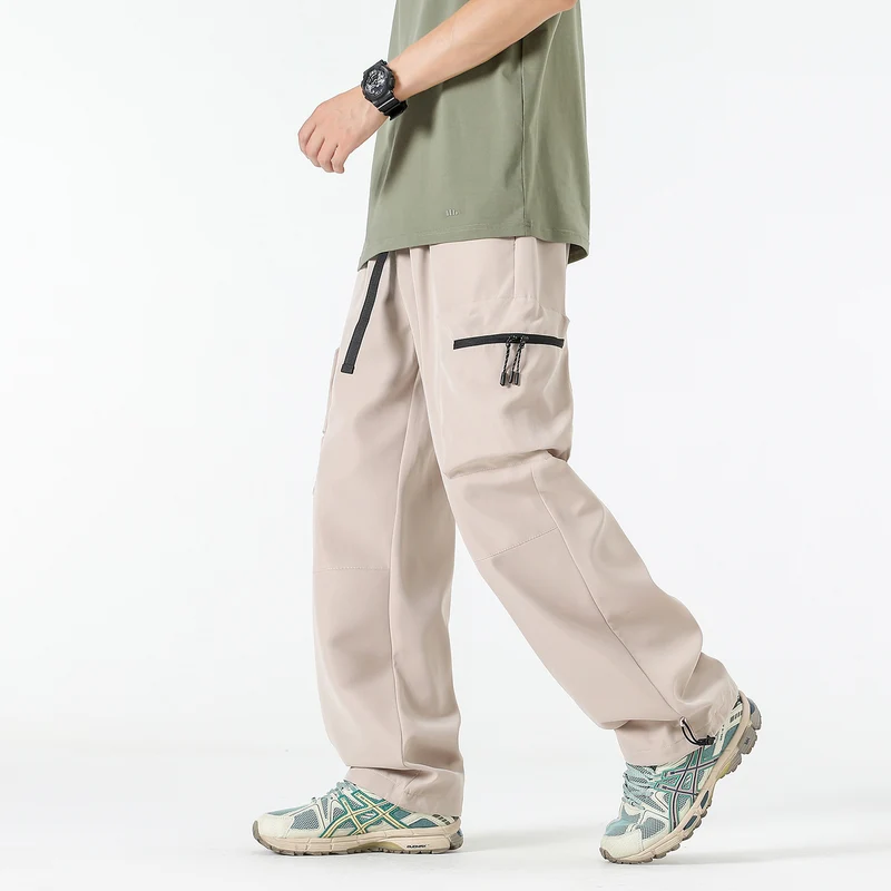 Herren Weite technische Cargo‑Hose mit Multifachtaschen, Tunnelzugbund und verstellbaren Beinabschlüssen Drune