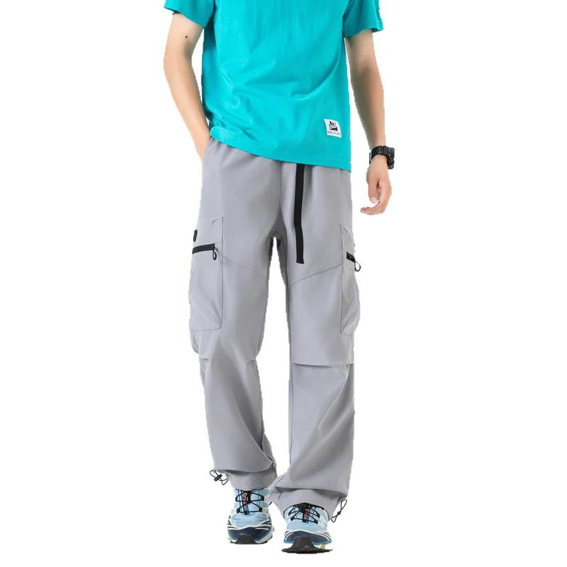 Herren Weite technische Cargo-Hose mit Multifachtaschen, Tunnelzug und verstellbaren Beinabschlüssen Drune