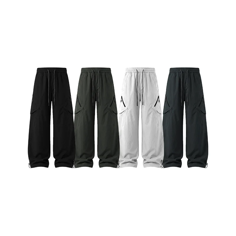 Herren weite Technical Utility-Cargo-Hose mit Tunnelzugbund und multifunktionalen Taschen Drune