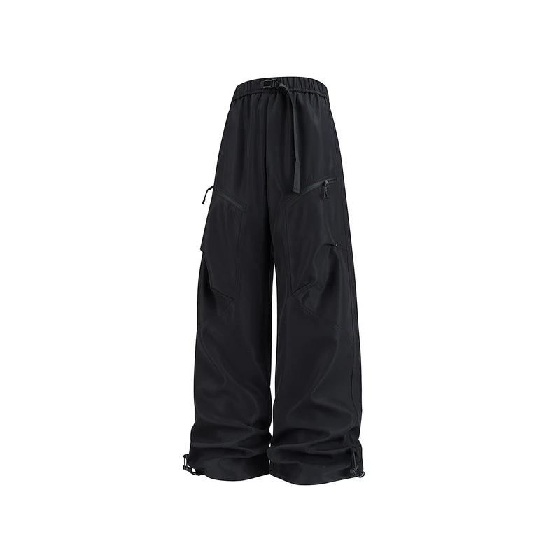 Herren Weite Technical‑Cargo‑Hose mit Tunnelzugbund, verstellbaren Beinabschlüssen und Reißverschlusstaschen Drune