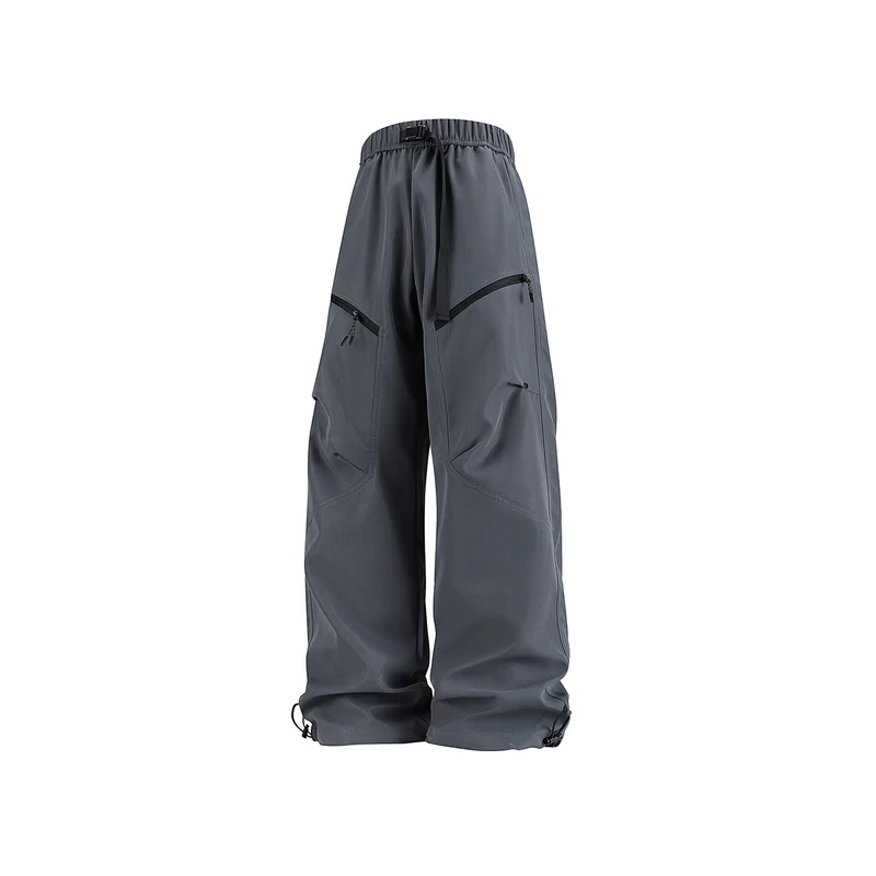 Herren Weite Technical‑Cargo‑Hose mit Tunnelzugbund, verstellbaren Beinabschlüssen und Reißverschlusstaschen Drune