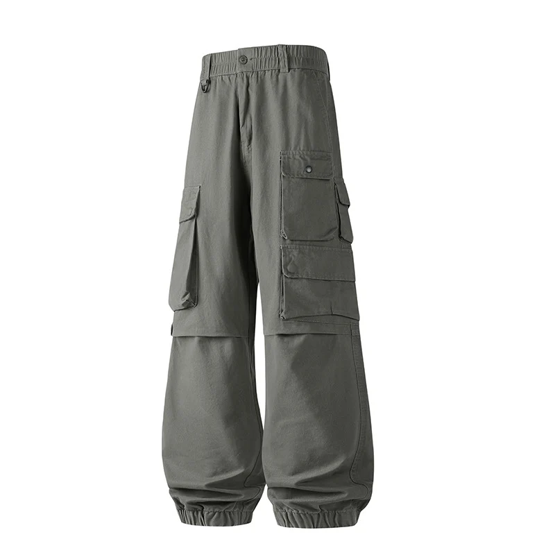 Herren Weite Convertible-Cargo-Hose im Tactical-Streetstyle mit Mehrfachklappentaschen und elastischem Knöchelabschluss Drune