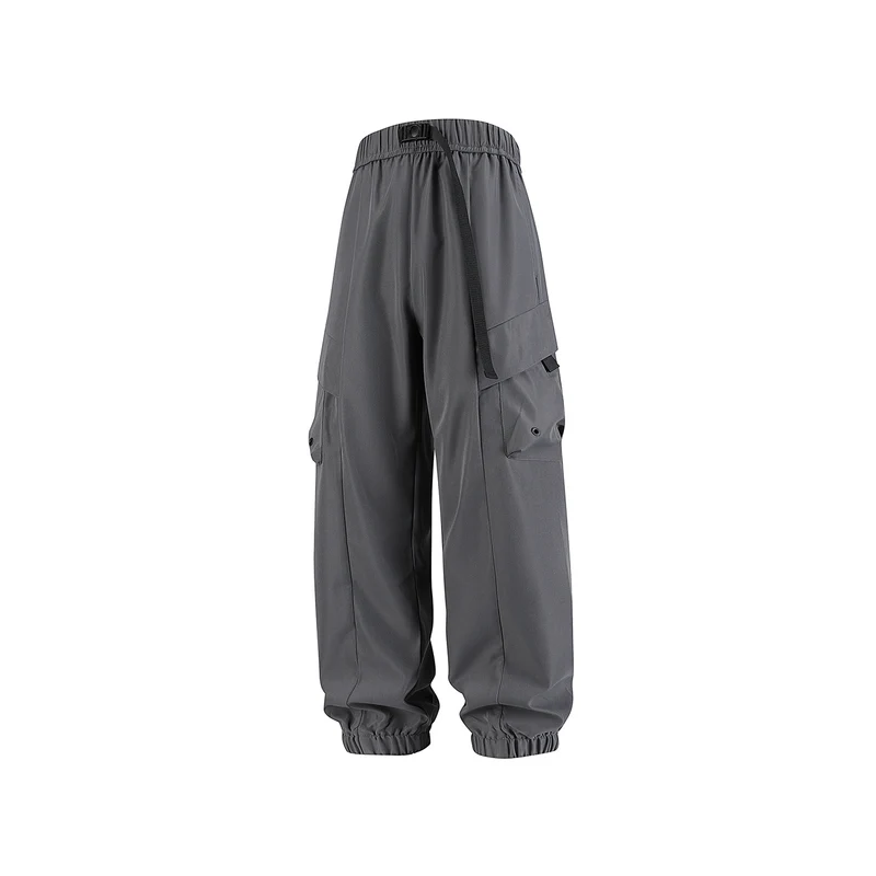 Herren Weite Cargo-Joggerhose mit elastischem Tunnelzugbund, Mehrfachklappentaschen und gerippten Knöcheln Drune
