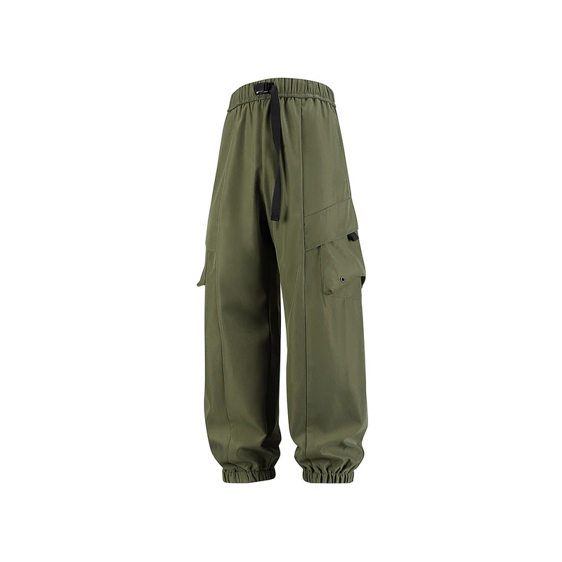 Herren Weite Cargo-Joggerhose mit elastischem Tunnelzugbund, Mehrfachklappentaschen und gerippten Knöcheln Drune