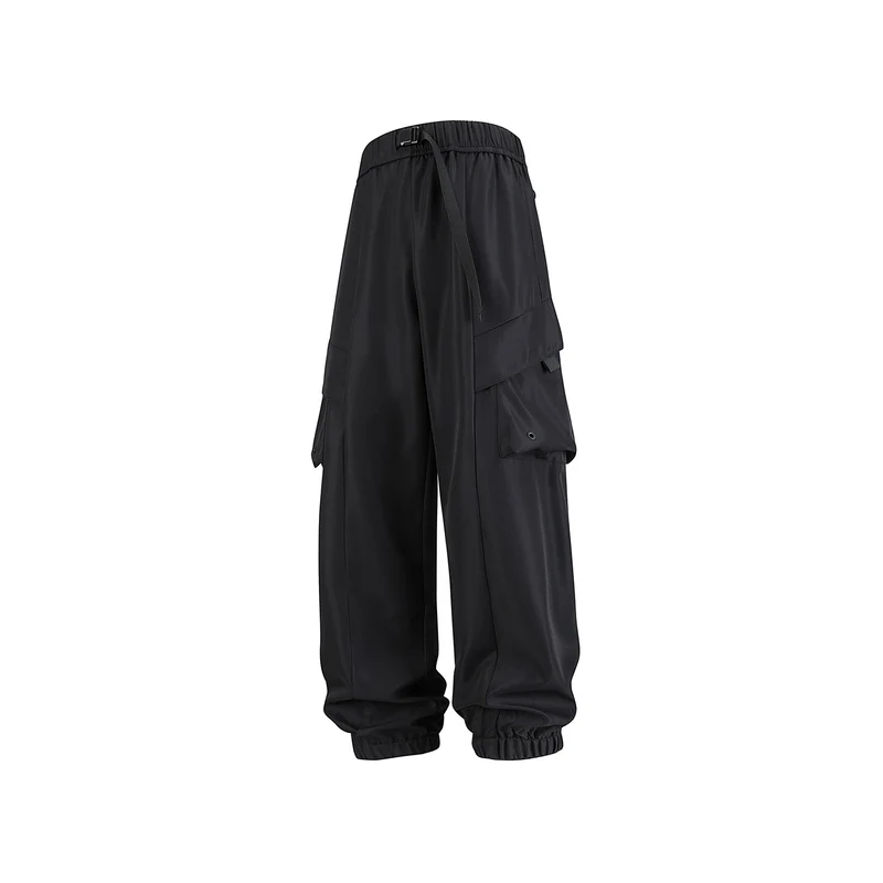 Herren Weite Cargo-Joggerhose mit elastischem Tunnelzugbund, Mehrfachklappentaschen und gerippten Knöcheln Drune