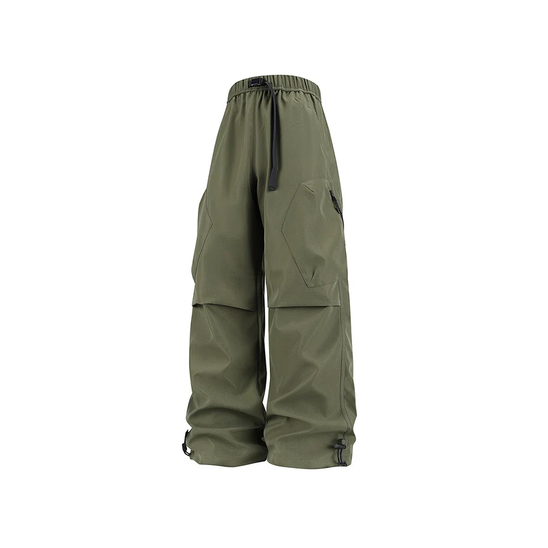 Herren Weite Cargo‑Hose im Baggy‑Stil mit Tunnelzugbund, großen Klapptaschen und verstellbaren Beinabschlüssen Drune