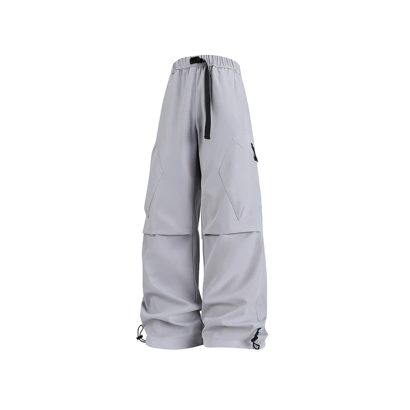 Herren Weite Cargo‑Hose im Baggy‑Stil mit Tunnelzugbund, großen Klapptaschen und verstellbaren Beinabschlüssen Drune