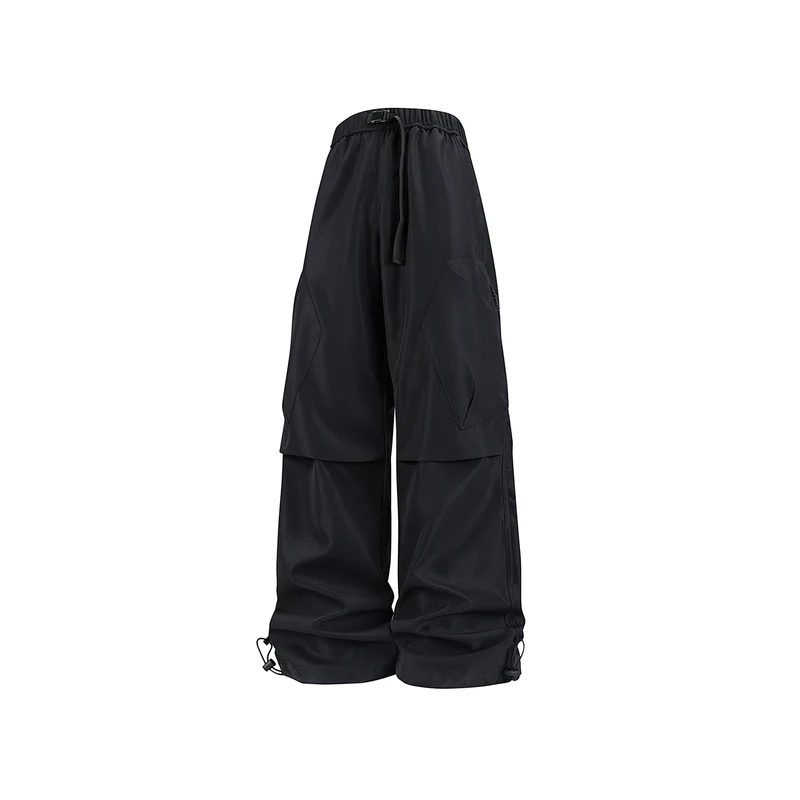 Herren Weite Cargo‑Hose im Baggy‑Stil mit Tunnelzugbund, großen Klapptaschen und verstellbaren Beinabschlüssen Drune