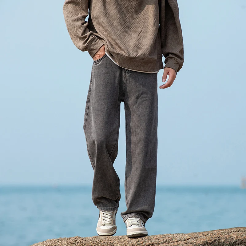 Herren weite Baggy-Jeans im Vintage‑Workwear‑Look mit relaxed Sitz und geradem Bein Drune