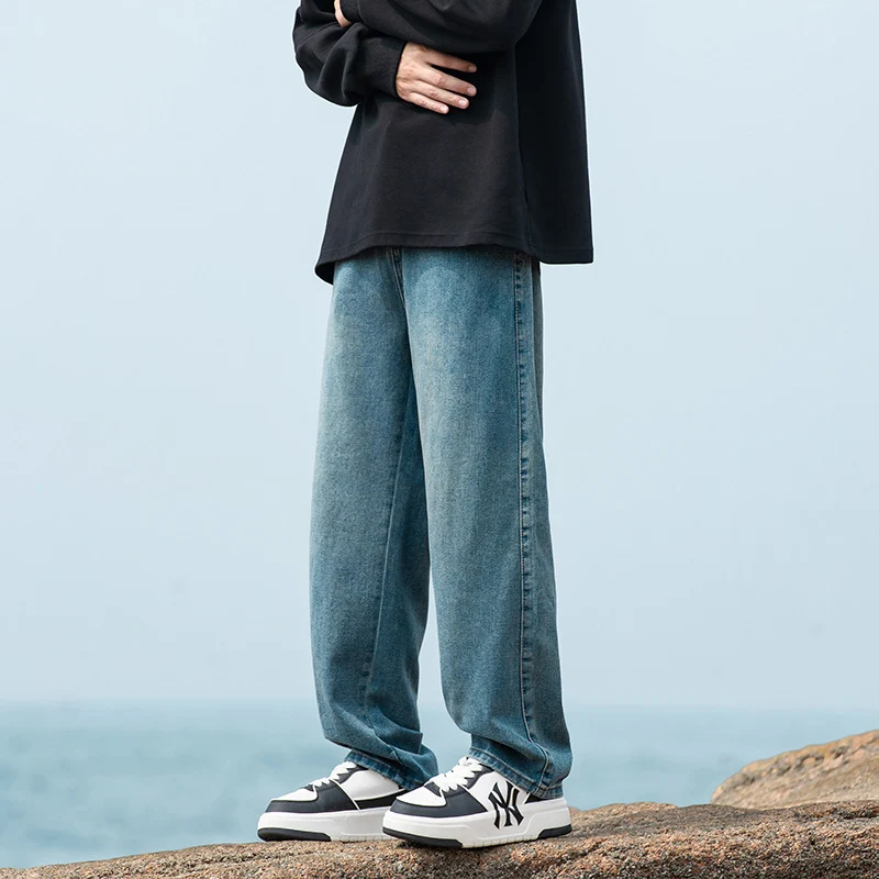 Herren weite Baggy-Jeans im Vintage‑Workwear‑Look mit relaxed Sitz und geradem Bein Drune