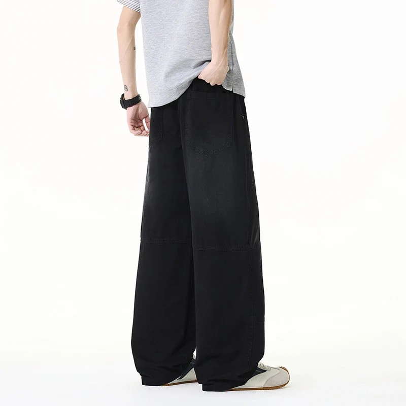 Herren Weite Baggy-Cargohose aus Baumwoll-Twill mit elastischem Bund und Knie-Patch Drune