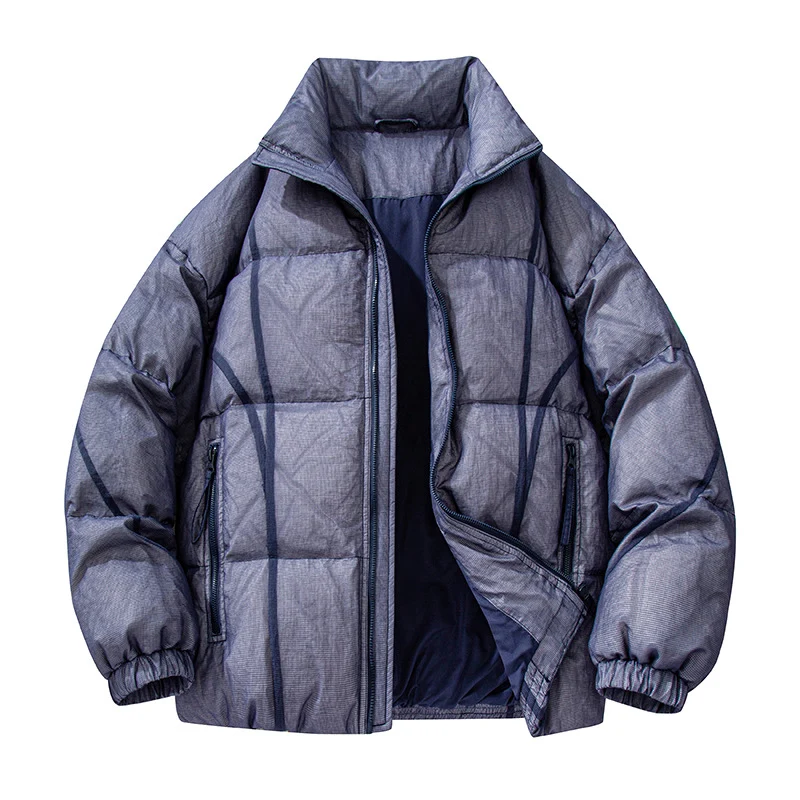 Herren Wattierte Oversize-Steppjacke mit hohem Stehkragen und elastischen Bündchen Drune