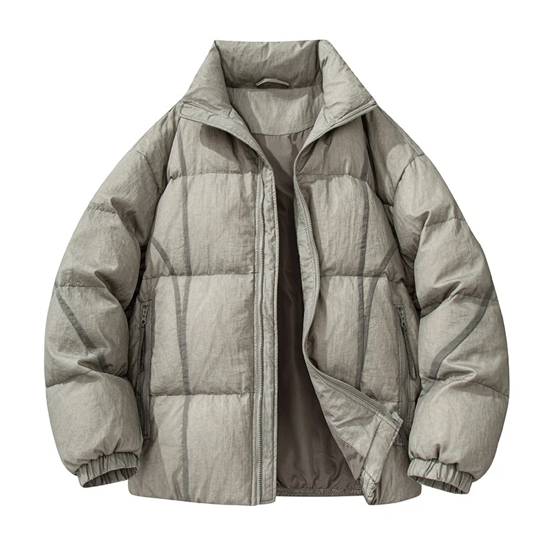Herren Wattierte Oversize-Steppjacke mit hohem Stehkragen und elastischen Bündchen Drune