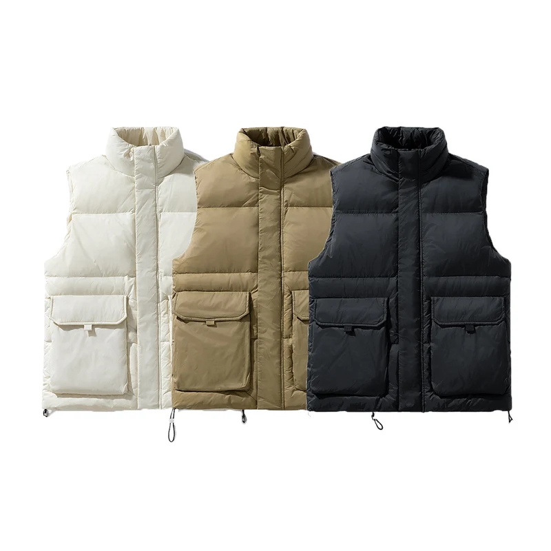Herren Wattierte Outdoor-Steppweste mit großen Klapptaschen Drune