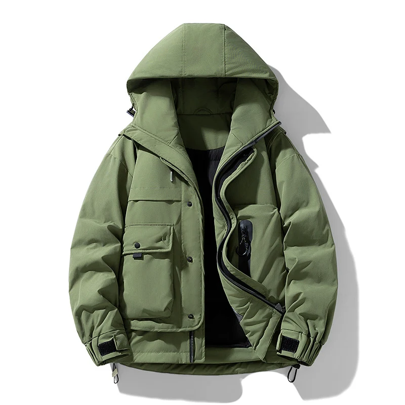 Herren wattierte Kapuzen-Fieldjacke mit Multifunktionstaschen Drune