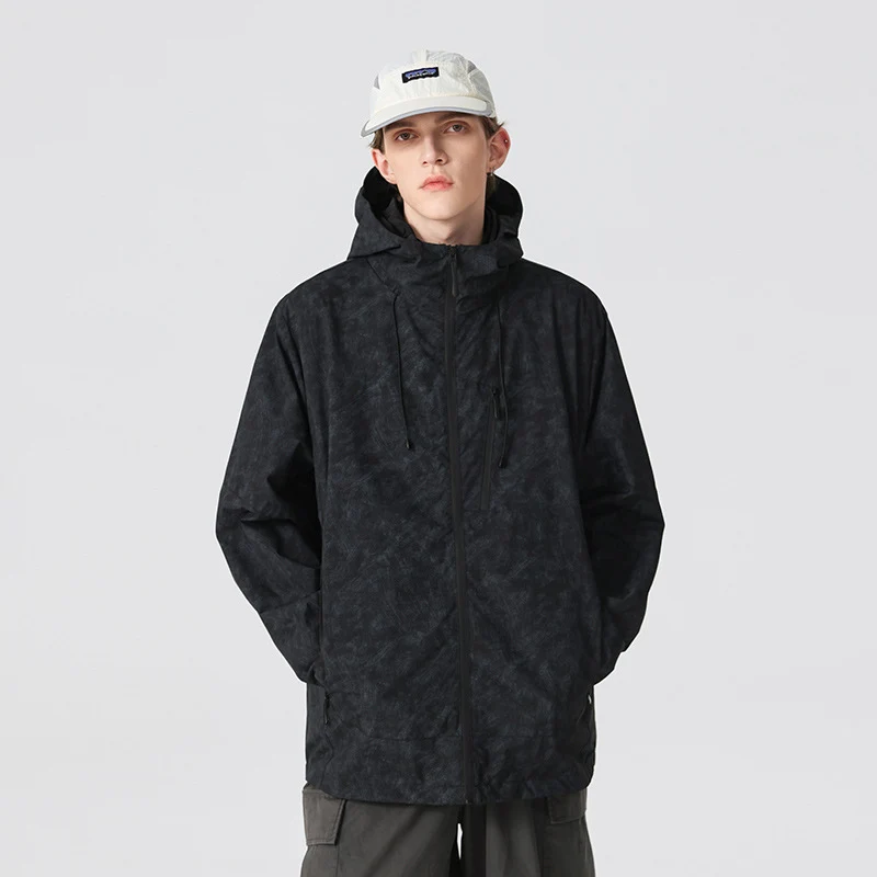 Herren Wasserdichte atmungsaktive Outdoor-Softshelljacke mit getapten Nähten und Kapuze Drune