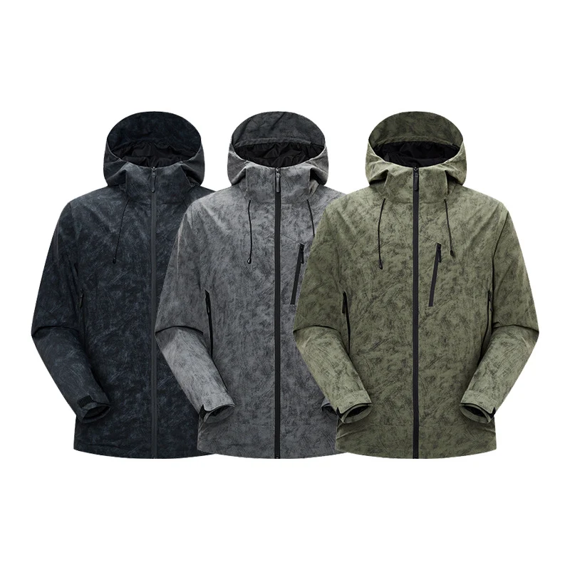 Herren Wasserdichte atmungsaktive Outdoor-Softshelljacke mit getapten Nähten und Kapuze Drune