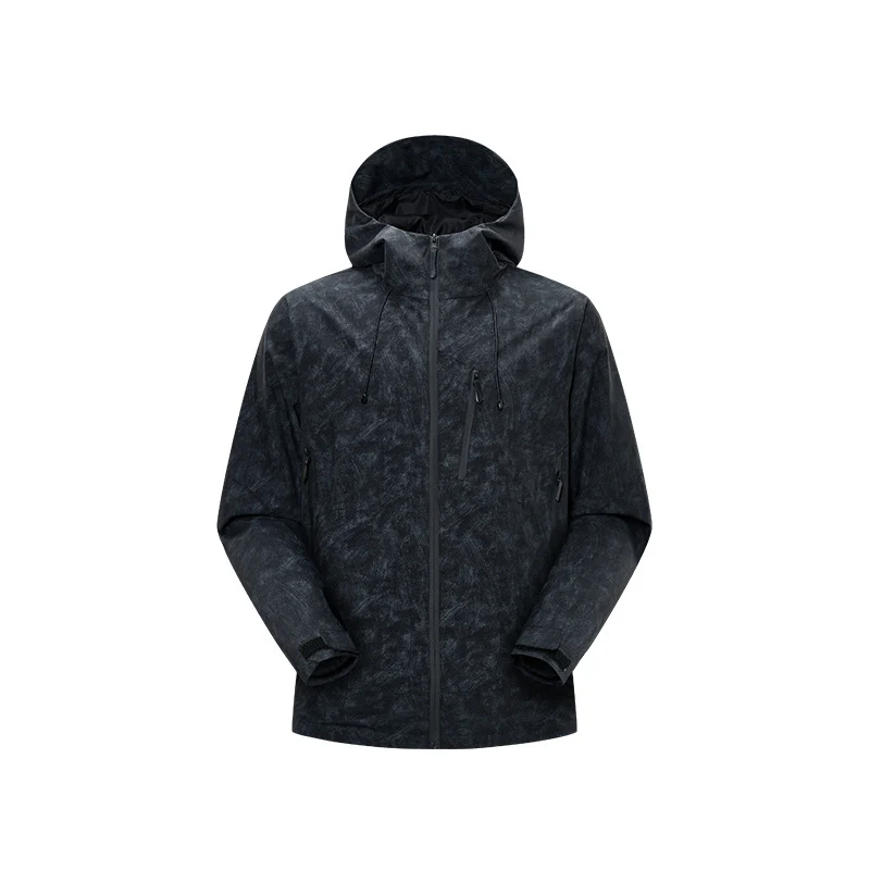 Herren Wasserdichte atmungsaktive Outdoor-Softshelljacke mit getapten Nähten und Kapuze Drune