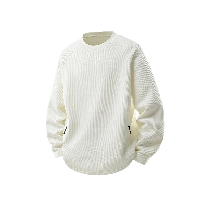 Herren Waffelstruktur-Thermo-Sweatshirt mit Raglanärmeln und Reißverschlusstaschen Drune