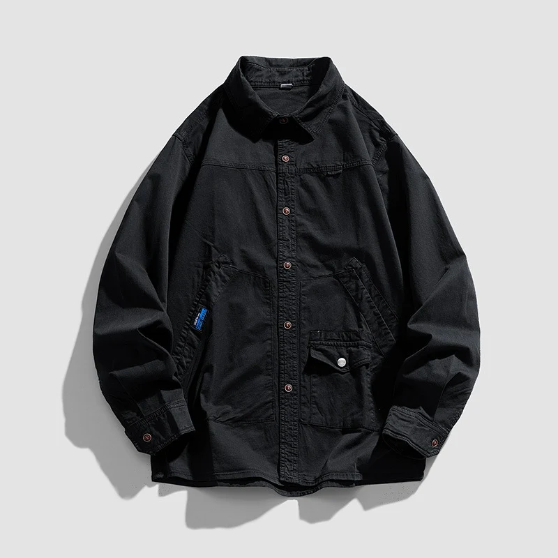 Herren Utility-Overshirt aus robustem Baumwoll-Twill mit Mehrfachtaschen Drune