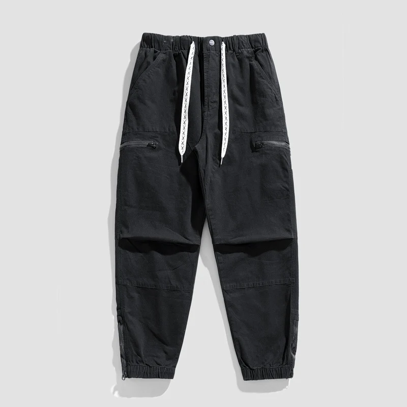 Herren Utility-Cargohose mit elastischem Bund, Tunnelzug und Reißverschlusstaschen Drune