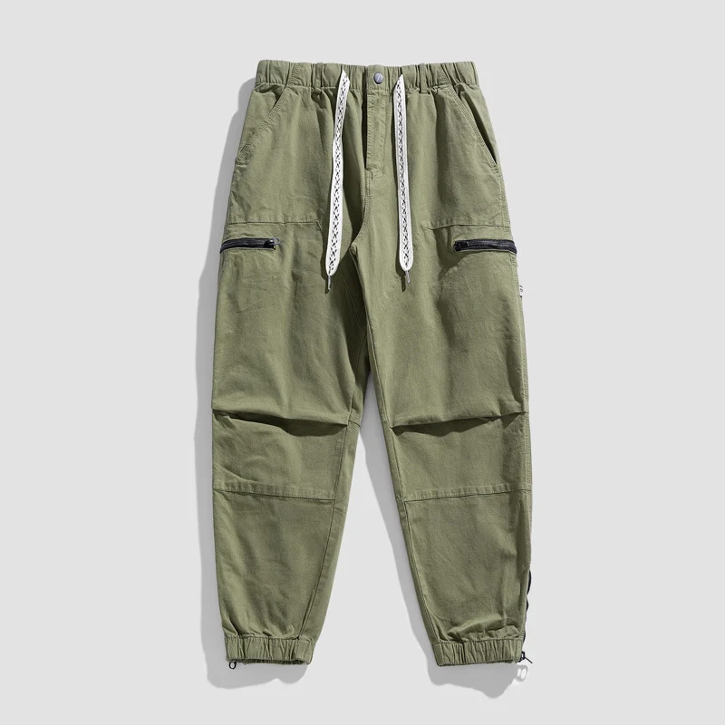 Herren Utility-Cargohose mit elastischem Bund, Tunnelzug und Reißverschlusstaschen Drune
