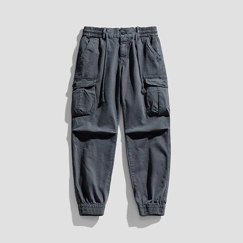 Herren Utility-Cargohose im Joggerstil mit elastischem Tunnelzugbund und Mehrfach‑Taschen Drune