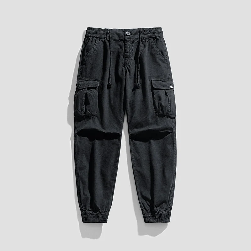 Herren Utility-Cargohose im Joggerstil mit elastischem Tunnelzugbund und Mehrfach‑Taschen Drune