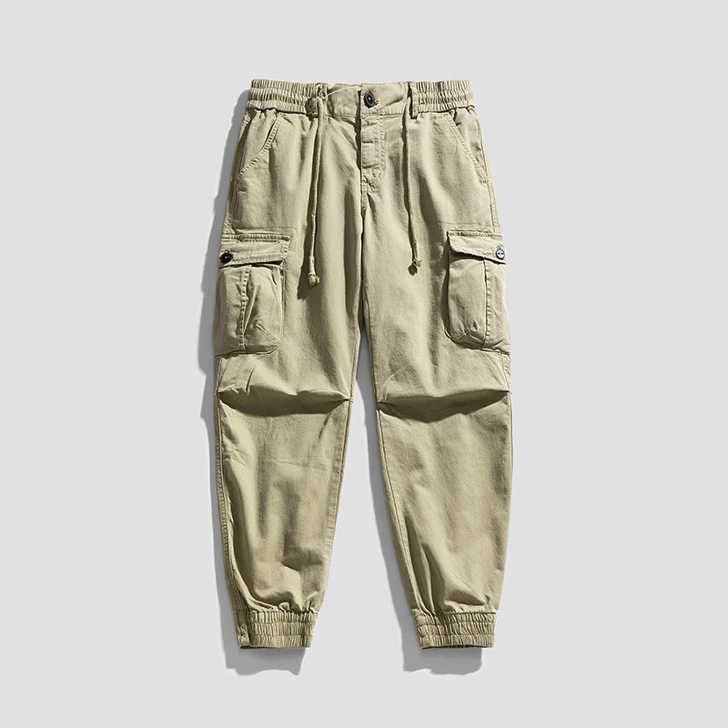 Herren Utility-Cargohose im Joggerstil mit elastischem Tunnelzugbund und Mehrfach‑Taschen Drune