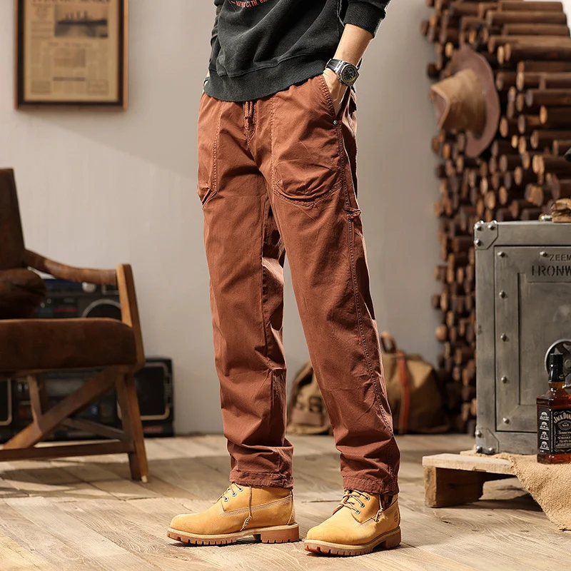 Herren Utility-Cargohose im Joggerstil mit elastischem Komfortbund, Multifachtaschen und Zugbändern am Knöchel Drune