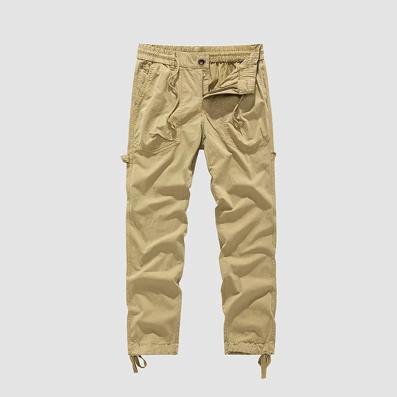 Herren Utility-Cargohose im Joggerstil mit elastischem Komfortbund, Multifachtaschen und Zugbändern am Knöchel Drune