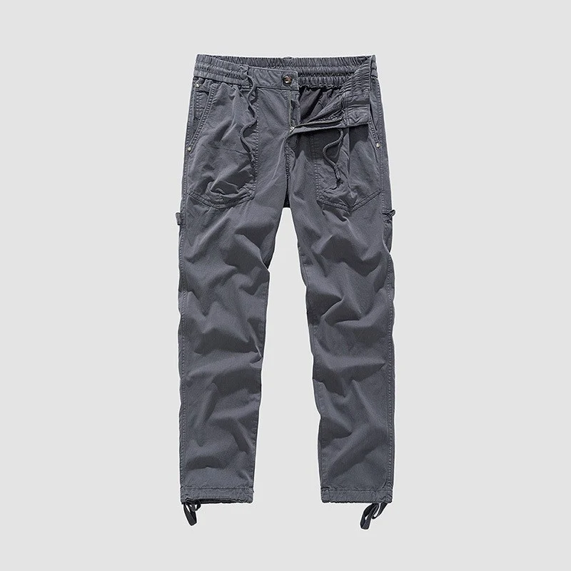 Herren Utility-Cargohose im Joggerstil mit elastischem Komfortbund, Multifachtaschen und Zugbändern am Knöchel Drune