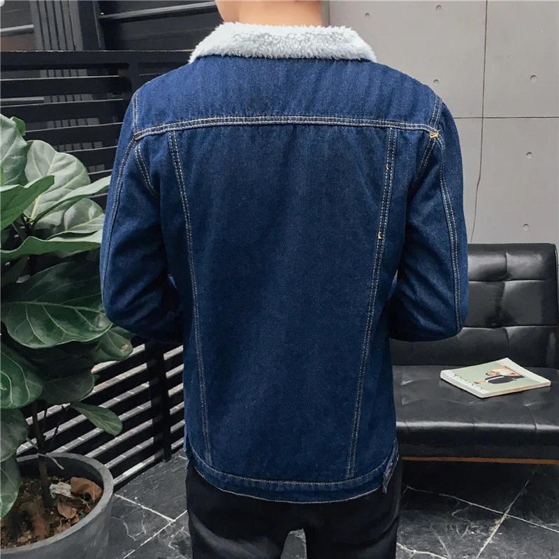 Herren Modische Denimjacke mit Fleece-Futter Drune