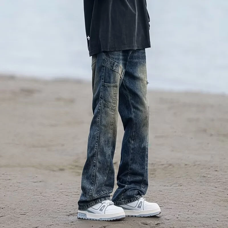 Herren Modische Cargo-Jeans mit praktischen Taschen Drune