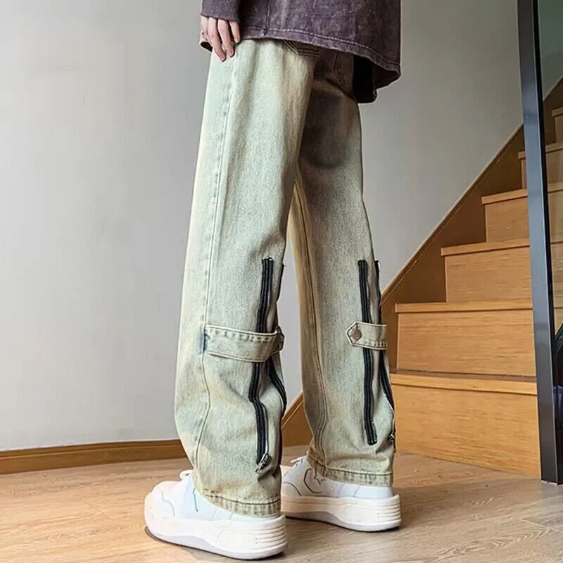 Herren Modische Cargo-Hose mit Reißverschlussdetails Drune