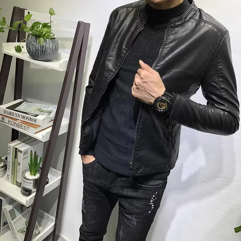 Herren Modische Bikerjacke aus Echtleder Drune