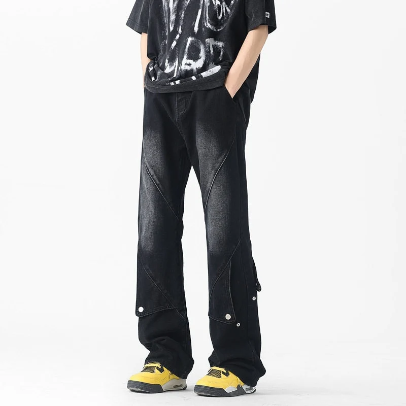 Herren Modische Baggy Jeans mit innovativen Nähten Drune